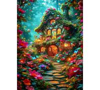 Puzzle Adultes 1000 Pièces Jeux d'activités Familiales - 1000 pièces Puzzle à Faire Soi-même pour Décoration d'intérieur - Puzzles pour Adultes Route des cabanes dans la Jungle