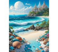 Puzzle Adultes 1000 Pièces Jeux d'activités Familiales - 1000 pièces Puzzle à Faire Soi-même pour Décoration d'intérieur - Puzzles pour Adultes Château Coquillages Bord mer