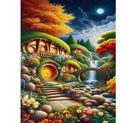 Puzzle Adultes 1000 Pièces Jeux d'activités Familiales - 1000 pièces Puzzle à Faire Soi-même pour Décoration d'intérieur - Puzzles pour Adultes Cascade du Chalet de Conte de fées