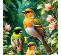 Puzzle Adultes 1000 Pièces Plantes Oiseaux Verts,Jeu de Création et Logique,Puzzle de Qualité Supérieure Coloré,Puzzles Difficile pour Jeux D'activités Familiales