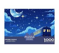 Puzzle Adultes 1000 Pièces, Train Nuit étoilée38x26cm/1000pcs Jeu De Famille Team Building Cadeau pour Les Amants Ou Les Amis Cadeau De Fête des Mères Puzzle De Dream Number