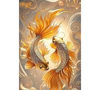 Puzzle Adultes 120 Pièces Jeux d'activités Familiales - 120 pièces Puzzle à Faire Soi-même pour Décoration d'intérieur - Puzzles pour Adultes Koi doré