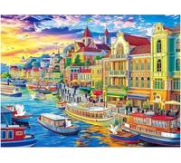 Puzzle Adultes 1200 Pièces Jeux d'activités Familiales - 1200 pièces Puzzle à Faire Soi-même pour Décoration d'intérieur - Puzzles pour Adultes Le Port coloré d'Amsterdam