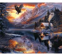 Puzzle Adultes 1500 Pièces Jeux d'activités Familiales - 1500 pièces Puzzle à Faire Soi-même pour Décoration d'intérieur - Puzzles pour Adultes Lac du Refuge de Montagne