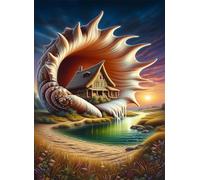 Puzzle Adultes 1500 Pièces Jeux d'activités Familiales - 1500 pièces Puzzle à Faire Soi-même pour Décoration d'intérieur - Puzzles pour Adultes Chalet de rêve Conch