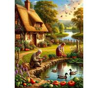Puzzle Adultes 2000 Pièces Jeux d'activités Familiales - 2000 pièces Puzzle à Faire Soi-même pour Décoration d'intérieur - Puzzles pour Adultes Maison de Campagne pour Personnes âgées