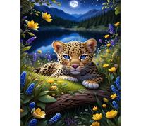 Puzzle Adultes 2000 Pièces Jeux d'activités Familiales - 2000 pièces Puzzle à Faire Soi-même pour Décoration d'intérieur - Puzzles pour Adultes Paysage de léopard Fleuri