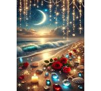 Puzzle Adultes 2000 Pièces Jeux d'activités Familiales - 2000 pièces Puzzle à Faire Soi-même pour Décoration d'intérieur - Puzzles pour Adultes Roses de Plage Starlight