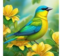Puzzle Adultes 60 Pièces Oiseaux Fleur Jaune,Jeu de Création et Logique,Puzzle de Qualité Supérieure Coloré,Puzzles Difficile pour Jeux D'activités Familiales