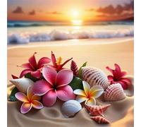 Puzzle Adultes 60 Pièces Plage Soleil Fleur,Jeu de Création et Logique,Puzzle de Qualité Supérieure Coloré,Puzzles Difficile pour Jeux D'activités Familiales
