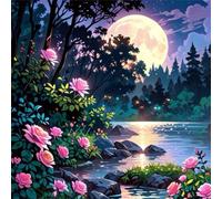Puzzle Adultes 60 Pièces Ruisseau de Rose de Lune,Jeu de Création et Logique,Puzzle de Qualité Supérieure Coloré,Puzzles Difficile pour Jeux D'activités Familiales