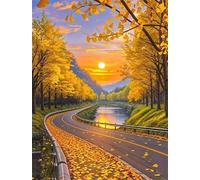 Puzzle Adultes 70 Pièces Jeux d'activités Familiales - 70 pièces Puzzle à Faire Soi-même pour Décoration d'intérieur - Puzzles pour Adultes Route des Bois d'automne