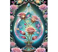 Puzzle Adultes 70 Pièces Jeux d'activités Familiales - 70 pièces Puzzle à Faire Soi-même pour Décoration d'intérieur - Puzzles pour Adultes Fleurs de Roses Roses