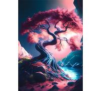 Puzzle Adultes 700 Pièces Jeux d'activités Familiales - 700 pièces Puzzle à Faire Soi-même pour Décoration d'intérieur - Puzzles pour Adultes Paysage d'arbres Roses