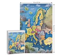 Puzzle Adultes Carte de l'europe 1000 Pièces Puzzles en Bois pour Enfants À Partir De 12 Ans ÉduChatif Jeu Familial 78×53cm