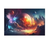 Puzzle Adultes Fantasy Paysage 1000 Pièces Puzzles en Bois pour Enfants À Partir De 12 Ans ÉduChatif Jeu Familial （75×50cm）