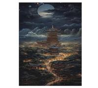 Puzzle Adultes Japan Style 500 Pièces Puzzles en Bois pour Enfants À Partir De 12 Ans ÉduChatif Jeu Familial 55×41cm
