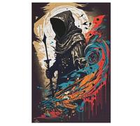 Puzzle Adultes Painting The Grim Reaper 1000 Pièces Puzzles en Bois pour Enfants À Partir De 12 Ans ÉduChatif Jeu Familial (78×53cm)