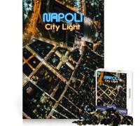 Puzzle aérien de 1000 pièces représentant Les lumières de la Ville de Naples, idéal pour Les Adolescents Un Cadeau Original et Facile à réaliser, avec des découpes précises (50x75cm)