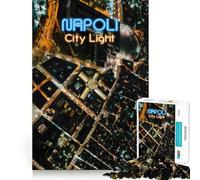Puzzle aérien de 1000 pièces représentant Les lumières de la Ville de Naples, idéal pour Les Adolescents Un Cadeau Original et Facile à réaliser, avec des découpes précises (50x75cm)