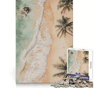 Puzzle aérien de 1000 pièces sur Le thème de la Plage Tropicale, idéal pour Les Adolescents, Stimulant la réflexion et Le Calme, Parfait pour Un Cadeau de Noël Chic (50x75cm)