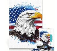 Puzzle Aigle à tête Blanche américain 1000 pièces Jeu de réflexion Pièces précises et sans Couture Activité familiale Amusante 38x52cm