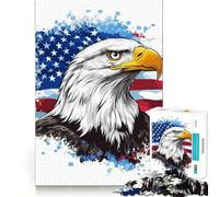 Puzzle Aigle à tête Blanche américain 1000 pièces Jeu Stimulant Le Cerveau,Assemblage Parfait,Divertissement Confortable à l'intérieur pour Tous (50x75cm)