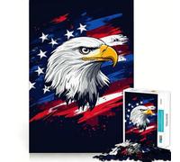 Puzzle Aigle à tête Blanche américain 1000 pièces pour Adultes Jeu de mémoire Amusant Découpe Experte Activité relaxante à Faire en Groupe à l'intérieur (38x52cm)