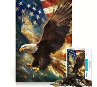 Puzzle Aigle à tête Blanche américain 1000 pièces Stimulation Cognitive Amusant Pièces nettes et sans bavures Jouet de Divertissement d'intérieur pour Les fêtes (50x75cm)