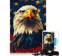 Puzzle Aigle à tête Blanche américain pour Adolescents 1000 pièces Jeu Stimulant l'esprit Pièces nettes et sans bavures Facile à Apprendre pour Toute la Famille (38x26cm)