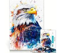 Puzzle Aigle à tête Blanche Aquarelle pour Adultes,1000 pièces,Puzzle Amusant et précis,découpe de Haute précision,Facile à Apprendre,pour Toute la Famille (38x52cm)