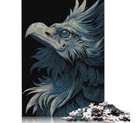 Puzzle Aigle détaillé sur Fond Noir pour Adolescents 1000 pièces Puzzle Cadeaux de Noël Casse-tête pour Adultes 1000 pièces (38x26cm)