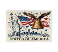Puzzle aigle du 4 juillet pour adultes, 300 pièces, 250e anniversaire des États-Unis, décoration imprimée vintage pour divertissement créatif