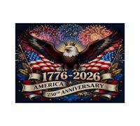 Puzzle aigle du 4 juillet pour adultes - 500 pièces - 250e anniversaire américain - Puzzles imprimés en bois - Motif patriotique - Décoration pour divertissement créatif