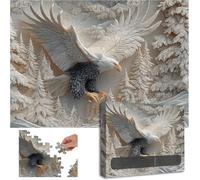 Puzzle Aigle Effet Sculpté 3D, 1000 Pièces, Jeu de Puzzle Aigles à Tête Blanche Majestueux, Puzzles Artistique Stimulant pour Adulte, Cadeau, Décoration Intérieure (Aigle)