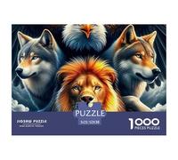 Puzzle Aigle Lion Entre Loups et Aigle, pour Adultes et Enfants à partir de 12 Ans, 52x38 cm/1000pcs