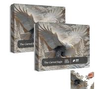 Puzzle Aigle sculpté 1000 pièces, Jeu de Puzzle majestueux pygargue à tête Blanche, Jeu de Puzzles Stimulant pour Adultes, Conception Artistique de la Faune, pour l'activité familiale (2pcs)