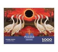 Puzzle Aigrettes Composé De 1000 Pièces pour Adultes,Paysage Lors d'une éclipse Solaire Un Jeu De Dexérité Très Difficile Puzzle Jeu Éducatif l'art De La Décoration Moderne 70x50cm/1000pcs