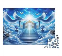 Puzzle Ailes d Ange Jeu Éducatif Escalier avec Colombes Blanches pour Adultes Adolescents Dès 12 Ans 70x50cm/1000pcs