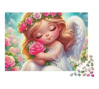 Puzzle Ailes d'ange,Chérubin en Robe Blanche,1000 pièces,Carton Robuste et Anti-poussière,idéal Les Voyages,Les séjours à la Maison ou Toute Autre activité d'intérieur Adultes et,52x38cm/1000 pièces