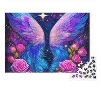 Puzzle Ailes d'ange-Paire d'Anges aux Ailes Noires-1000 pièces-Carton Lisse de qualité supérieure-Idéal Voyages,Les séjours à la Maison ou se détendre-pour Adultes,débutants et passionnés-70x50cm