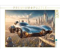 Puzzle · Aircar au-Dessus de la Ville | Le monde des machines steampunk · 1000 pièces · Format assemblé 64 × 48 cm · CALVENDO Puzzle