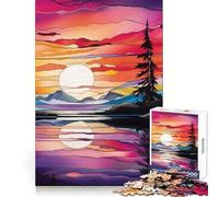 Puzzle Alaska Vitrail 1000 pièces pour Adolescents Renforce la mémoire Calme et sérénité Qualité supérieure Cadeau de Noël idéal 50x75cm