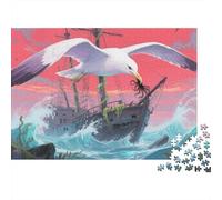 Puzzle Albatros De 1000 Pièces pour Adultes,Aventure Maritime Un Jeu De Dexérité Très Difficile Puzzle Jeu Éducatif l'art De La Décoration Moderne 1000pcs (75x50cm)