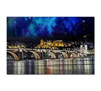 Puzzle Allemagne 200 pièces Château de Heidelberg Vieux Pont Jeu de Puzzle Œuvre d'art Souvenir de Voyage 35 x 25 cm