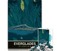 Puzzle Alligator dans Les Everglades pour Adultes et Adolescents, Anti-Stress, Difficile à réaliser, idéal pour la décoration de Bureau 38x26cm