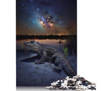 Puzzle Alligator sous Les étoiles 500 pièces Puzzles en Bois Puzzles pour Adultes et Adolescents Jouets de Divertissement Familial 500 pièces (52 x 38 cm)