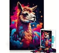 Puzzle Alpaca Coloré de 1000 Pièces pour Adolescents Stimulation Cognitive Amusant Emboîtement Solide Pas de Pièces Perdues Une Façon Captivante de Passer des Heures Libre (38x52cm)