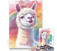 Puzzle Alpaca Meme 1000 pièces,Jeu cognitif Amusant,Structure à emboîter précise,activité de renforcement des Liens familiaux (38x26cm)