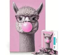 Puzzle Alpaga avec Chewing-Gum 1000 pièces Jeu de réflexion Amusant Pièces précises et sans Couture Activité relaxante en Groupe à l'intérieur (38x52cm)